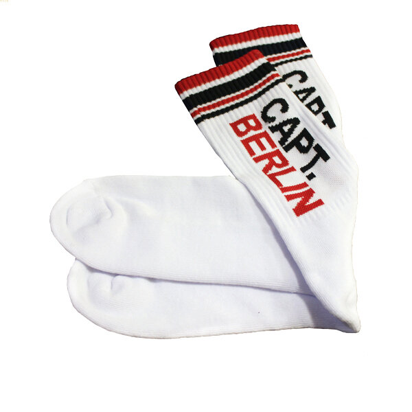 Capt. Berlin Crew Cut Socks White Black Red 43-46