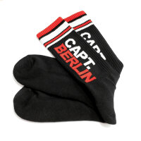 Capt. Berlin Crew Cut Socks Black White Red 40-43