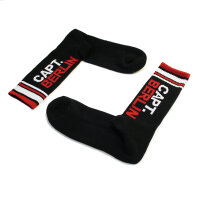 Capt. Berlin Crew Cut Socks Black White Red 40-43